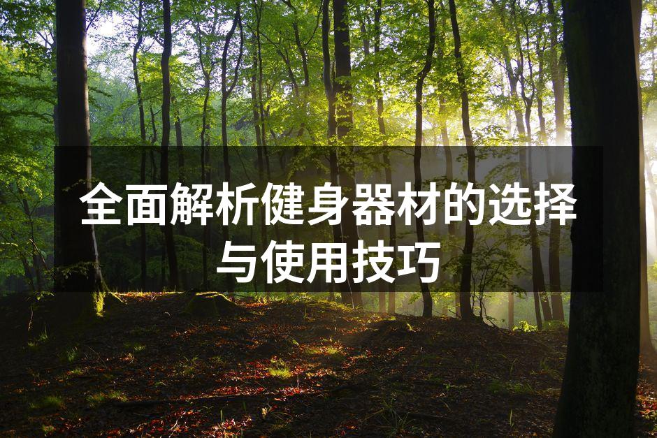 全面解析健身器材的选择与使用技巧